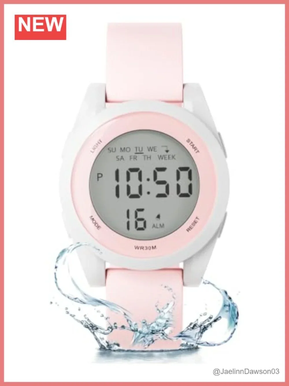 Water Resistant Digital Sports Watch with EL Backlight